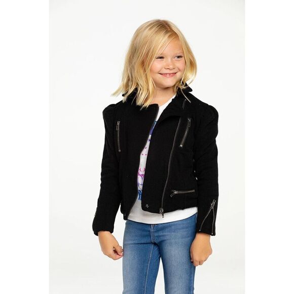Chaser Kids - Puff Sleeve Moto Jacket NEW NWT - Picture 1 of 8